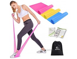 Benificer Resistance Band Set 3 Pack Latex Elastic Bands for Upper & Lower Body & Core Exercise Physical Therapy Home Gym Sport Pilates Yoga Strength Training