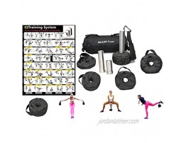 F2 Olympic Sandbag 17 Piece Set | 3 F2 Olympic Adapters | 11 Sandbags | 70 lbs. Total Weight | Training Poster…