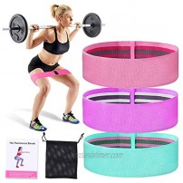 Fabric Resistance Bands for Women Butt and Legs，Resistance Bands Set，Non-Slip Elastic Exercise Fitness Bands for Squats Hip Training Pilates and Yoga Workout Beginner to Professional 3 Pack