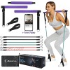 Goocrun Portable Pilates Bar Kit with Resistance Bands for Men and Women 6 Exercise Resistance Bands 15 20 30 LB Home Gym Equipment Supports Full-Body Workouts – with Video
