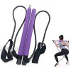 LVZHOU Portable Pilates Bar Kit with Resistance Band Yoga Pilates Stick Kit Body Shaping Pilates Stick with Foot Loop for Total Body Workout