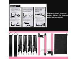 Pilates Bar Kit with Resistance Bands,3-Section Pilates Bar with Stackable Bands Workout Equipment for Legs,Hip,Waist and Arm