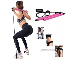 Pilates Portable Bar Kit with Resistance Band Yoga Exercise Bar with Foot Loop Toning Bar Yoga for Yoga,Stretch,Twisting,Sit-Up Bar Resistance