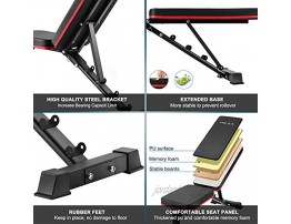 Adjustable Weight Bench Exercise Bench,Foldable Workout Bench Equipment for Home Gym Workouts,Multi-Purpose Strength Training Benches Incline Decline Bench 400 Lbs Weight Capacity