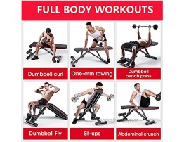 ADKING Adjustable weight bench Workout Bench for Home Gym Exercise Workout Bench for Full Body Multi-Purpose Foldable Incline Decline Gym Situp bench