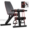 arteesol Weight Bench – Adjustable Weight Bench Workout Bench Exercise Bench with Elastic Strings for Full Body Training