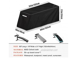MBOOM weight bench cover suitable for sit-up board weight chair fitness bench protection waterproof dustproof and sun protection prevent pets Black L60in W18in H21in