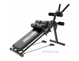 Sit Up Bench Incline Decline Bench with Resistance Bands Workout Full Body for Home Gym Abdominal Exercise Equipment Suitable Men and Women Black