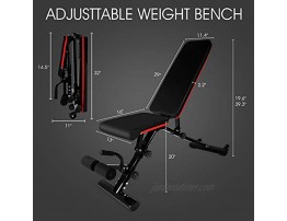 Weight Bench Adjustable WGCC Fast Foldable Strength Training Bench for Full Body Workout with 36 Adjustment Combinations Weight Lifting Flat Incline Decline Workout Bench for Home Gym