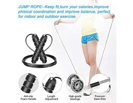 8-in 1 Ab Roller Wheel Set with Push-Up Bars Hand Grip Jump Rope Resistance Bands Knee Pad Mat and Carrying Bag Abdominal Exercise Kit for ABS Core Strength Workout Ab Trainer Fitness Equipment