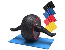 Ab Roller for Abs Exercise Workout Fitness Ab Wheel Roller Knee Mat Resistance Bands Home Gym Equipment for Men Women Abdominal Exercise