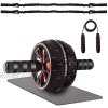 Ab Roller for Abs Workout,Roller Abs Wheel for Women Men Abdominal Exercise Ab Roller Kit with Knee Pad Resistance Bands Jump-Rope