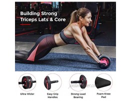 Ab Roller Wheel for Abs Workout Upgraded 7-in-1 AB Wheel Roller Set with Knee Pad Resistance Bands Push Up Bars Handles Grips Adjustable Skipping Jump Rope for Home Gym Workout Exercise Fitness
