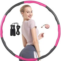 Hula Hoop for Fitness Easy to Assemble comes with 8 Detachable Sections – Hula Hoops for Adults Premium Quality Soft & Smooth Padding with Additional JUMPING ROPE + MEASURING TAPE