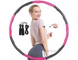 Hula Hoop for Fitness Easy to Assemble comes with 8 Detachable Sections – Hula Hoops for Adults Premium Quality Soft & Smooth Padding with Additional JUMPING ROPE + MEASURING TAPE