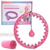Skootz Weighted Smart Hula Hoop Bundle Free Hand Towel Never Falls Off 360° Core Massage Soft Gravity Ball Easy Detachable Sections Perfect Exercise Equipment for All Pink w  Towel