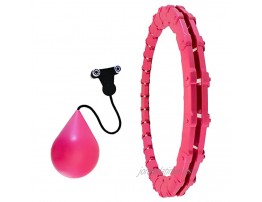 Smart Weighted Hula Hoops for Adults Weight Loss,2 in 1 Abdomen Fitness Exercise Massage Hoola Hoops 24 Detachable Knots Adjustable Weight Auto-Spinning Ball Pink