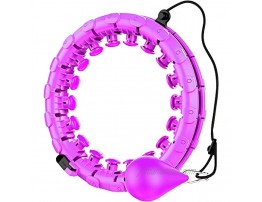TIK Tok Smart Weighted Hula Hoop for Adults and Children,24 Detachable Knots Auto-Spinning Ball Weighted Hula Hoops,2 in 1 Fitness Weight Loss and Massage.Purple