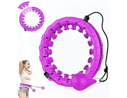 Weighted Hoola Exercise Hoop Plus Size Infinity Hoop 2 in 1 Fitness Weight Loss 24 Detachable Knots Abdomen Equipment Adjustable Auto-Spinning Ball for Adult