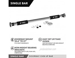 Day 1 Fitness Pull-Up Bar Doorway Mount Adjusts from 24.5” to 36” Supports up to 225 lbs Heavy-Duty Premium Chin Up Bar with Comfort Grips for Home Long Adjustable Door Frame Pull-Up Bar tbd