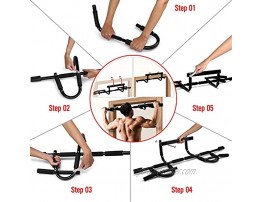 PLKO Pull up Bar for Doorway Door Pullup Chin up Bar Home Multifunctional Portable Dip bar Fitness Exercise Equipment Body Gym System No Screws Trainer