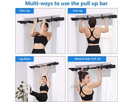 SANNOBEL Pull up Bar for Doorway Multi-Grip Chin up Bar Equipment Heavy-Duty Workout Bar for Home Gym Exercise Perfect for Pushups Pullups and Training Upper Body Black