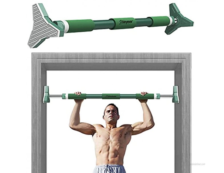 SHINYEVER Pull Up Bar for Doorway Portable Chin Up Bar with No Screws Upper Body Workout Bar with Sturdy Triangle Structure Automatic Locking Adjustable Width for Strength Training Home Gym Door Exercise Equipment