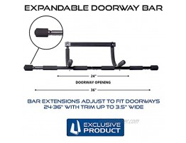 Ultimate Body Press Doorway Pull Up Bar with Adjustable Width Black Model:PLB