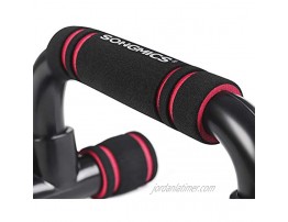 SONGMICS Push-Up Stands Push-Up Bars for Home Exercise Padded and Angled Grip Push-Up Handles Non-Slip on The Floor Triceps Chest Bodyweight Workout Black USPU027H01