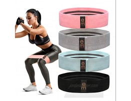 [4 Pack] Elite Moves Resistance Bands Set 3 Varied Tensions Fabric Resistance Bands for Butt and Legs Women & Men Versatile Fabric Work Out Bands Leg Resistance Bands for All Body Types