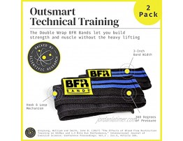 BFR BANDS Blood Flow Restriction Bands 2 Pack for Legs Booty & Glutes 3-Inch Wide Straps DoubleWrap Occlusion Bands for Gym & Weight Lifting to Increase Muscle Mass in Women & Men