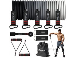 HPYGN Resistance Bands Set Exercise Bands with Handles Ankle Straps Door Anchor Carry Bag Great for Resistance Training Physical Therapy Yoga Home Workouts