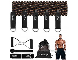 Lwhaoye Menâs Resistance Bands Set 11Pcs Workout Bands  Exercise Bands ,5 Tube Fitness Bands with Door Anchor Portable Bag Leg Ankle Bands for Strength Training Home Workouts.
