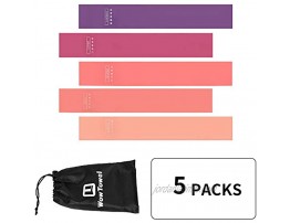 Resistance Loop Bands with Carry Bag & Instruction Guide  Exercise Bands Set for Home Fitness Stretching Yoga & More 12 x 2 Set of 5