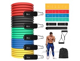 ROSAPOAR Resistance Bands Set 16pcs Exercise Bands for Men and Women Workout Bands with Door Anchor Handles Carry Bag Legs Ankle Straps for Training Physical Therapy Home Workouts
