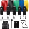 VEICK Resistance Bands Set,Workout Bands,Exercise Bands,5 Tube Fitness Bands with Door Anchor,Handles,Portable Bag,Legs Ankle Straps for Musle Training Physical Therapy Shape Body,Home Workouts