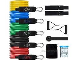 DEANIC Resistance Bands Set for Men Women 11Pcs Exercise Bands Stackable up to 150lbs with Handles Portable Home Gym Accessories for Resistance Training Yoga Physical Therapy Home Workouts