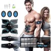 OSITO Abs Toner Abdominal Trainer with 10 Extra Gel Pads Electric Wireless Workout Equipment for Home Office Travel Exercises Device