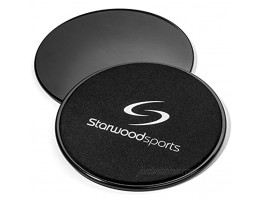 Starwood Sports Slider Discs | 2 Dual Sided Sliders Fitness for Carpet or Hardwood Floors | Ideal for Sport Core Training Fitness & CrossFit | Perfect Fitness Accessories For Your Home Gym | Black