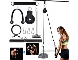 U R Fitness LAT and Lift Pulley System with 2 Handles,Muscle Strength Training Machine for Triceps Pull Down Biceps Curl Back Forearm Shoulder-Multi Purpose Exercise Equipment for Home Workouts