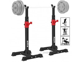 OUHOUG Squat Rack Adjustable Height 36-65Inch Portable Dumbbell Racks Stand Sturdy Steel Max Load 550 Lbs Multi-Function Barbell Rack Barbell Stand Weight Lifting Rack Gym