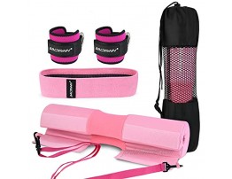 bridawn Barbell Pad Set for Squats Hip Thrusts Upgraded Bar Neck Pads Workout Foam Weightlifting Cushion with 2 Gym Ankle Straps Hip Resistance Band Fits Standard Olympic Bars with a Carry Bag