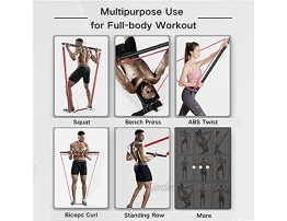 FITUBI Resistance Band Bar-40 Inches Detachable Workout Bar with Clips for All Resistance Bands,Natural Rubber Padded Training Bar for Gym Machine Pilate Fitness Home Workout Black