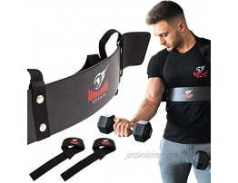 Armageddon Sports Premium Arm Blaster Biceps Isolator + Bonus Weight Lifting Straps Heavy Duty Bicep Blaster Curl Support Muscle Builder for Triceps Biceps Workout Build Bigger Arms