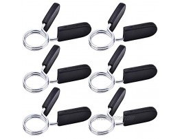 Nifocc 6 Pcs Barbell Spring Clip Collars Spring Barbell Clamps for Standard Barbells Weight Bar 1 inch 25mm