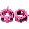 showingo 2Pcs 2 50mm Weight Lifting Bar Gym Standard Barbell Lock Clamp Favor Moch Collars-Pink