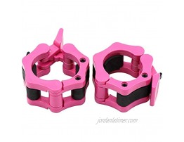 showingo 2Pcs 2 50mm Weight Lifting Bar Gym Standard Barbell Lock Clamp Favor Moch Collars-Pink