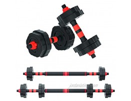 Adjustable Dumbbells Barbell Set 33 55LB Free Weights Fitness Barbell Set Dumbbell Combination Weightlifting 3 in 1 Fitness Equipment with Connecting Rod for Gym Home Office