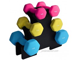 Balelinko Hand Weights Neoprene Coated Hex Dumbbell Set with Rack Stand Exercise & Fitness Dumbbell for Home Gym Equipment Workouts Strength Training