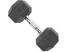 CAP Barbell Rubber Coated Solid Steel Cast-Iron Dumbbell Rubber Hex Dumbbell Hex Weight Dumbbell for Muscle Toning Full Body Workout Home Gym Dumbbell Sold in Single